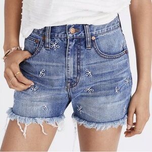 Madewell The Perfect Jean Short Embroidered Daisy Edition Womens 28 369
